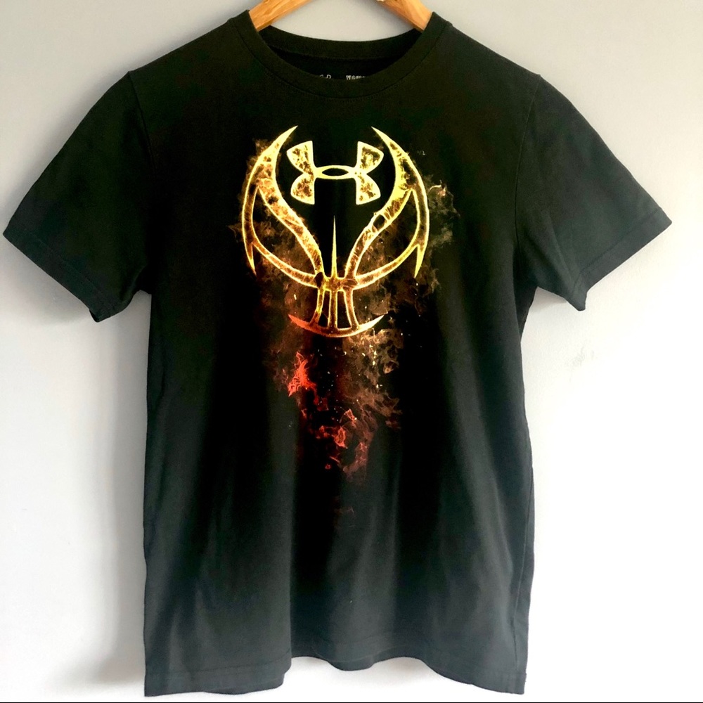 Under Armour Loose Fit Black Neon Green Tee Shirt